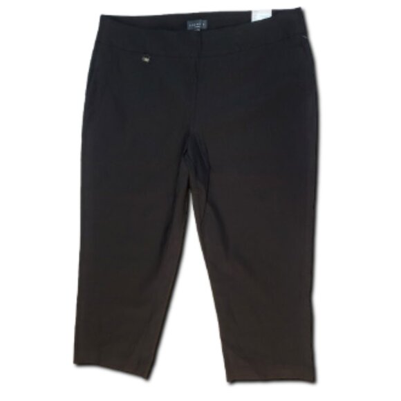 PREMISE Black Bengaline Pull-On Ankle Stretch Pants NWT - Women's Plus Size 3X - Picture 1 of 7